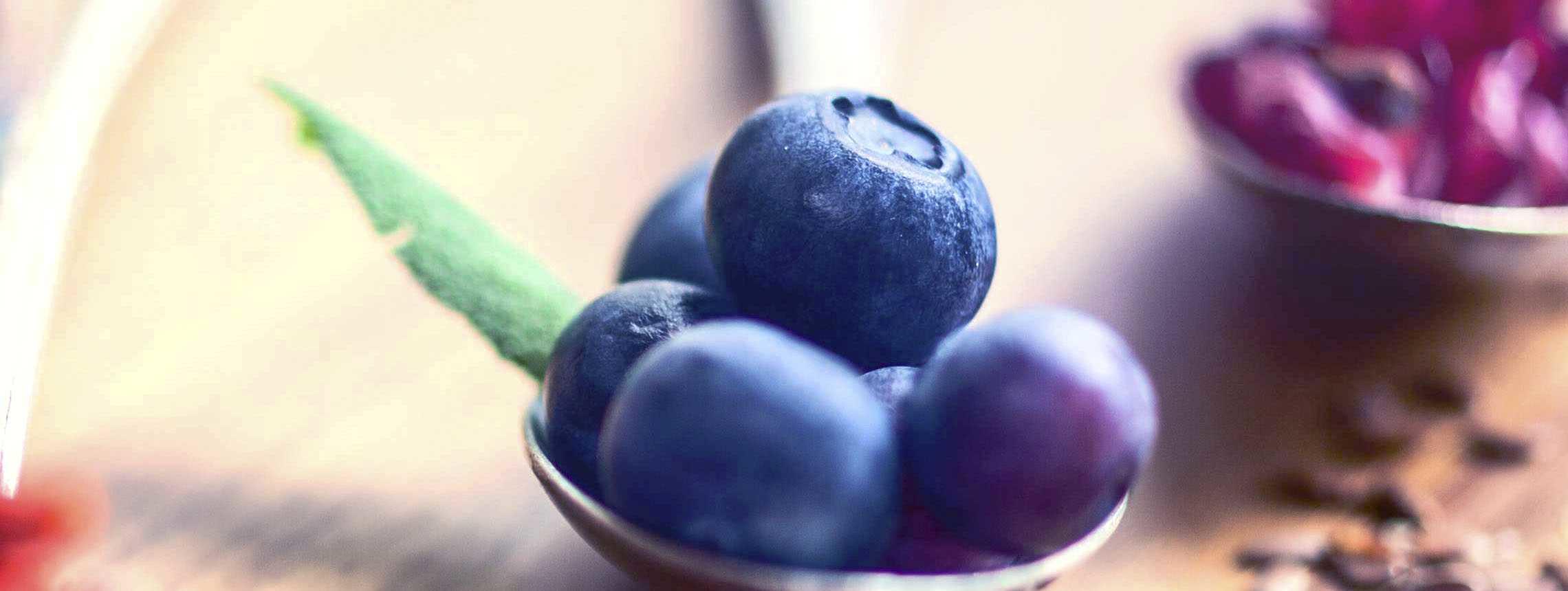 MS und ich: Blaubeeren auf einem Löffel