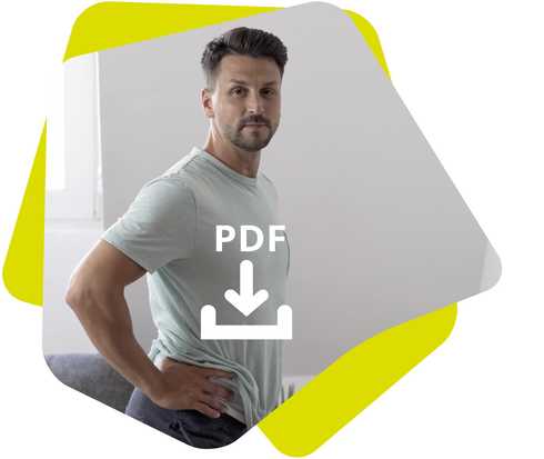 Sportler Andre macht eine Übung zur Lockerung der Hüfte vor Sportler Andre macht eine Übung zur Lockerung der Hüfte vor