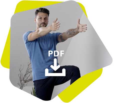 Sportler Andre macht eine Übung zur Aktivierung des Sprunggelenks vor Sportler Andre macht eine Übung zur Aktivierung des Sprunggelenks vor