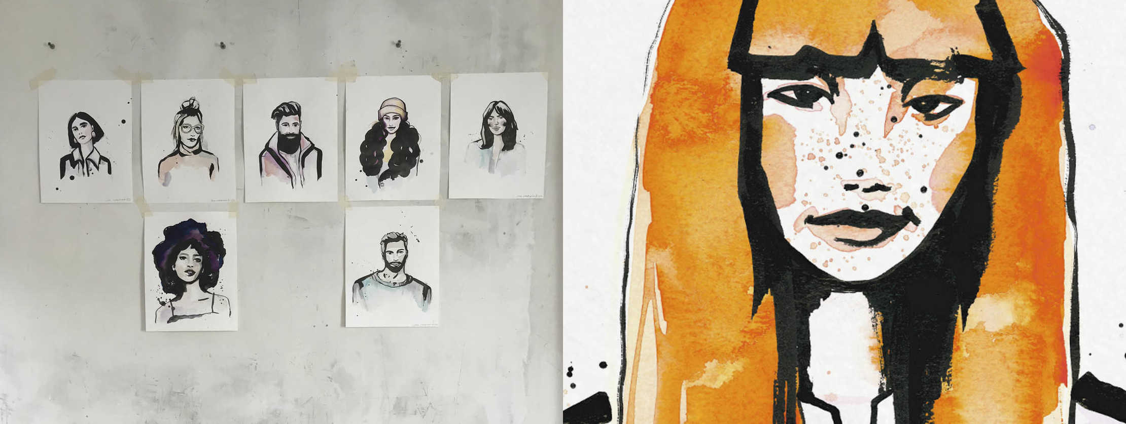 Multiple Sklerose: Details aus dem Kunstwerk „faces“ von Ina Cierniak
