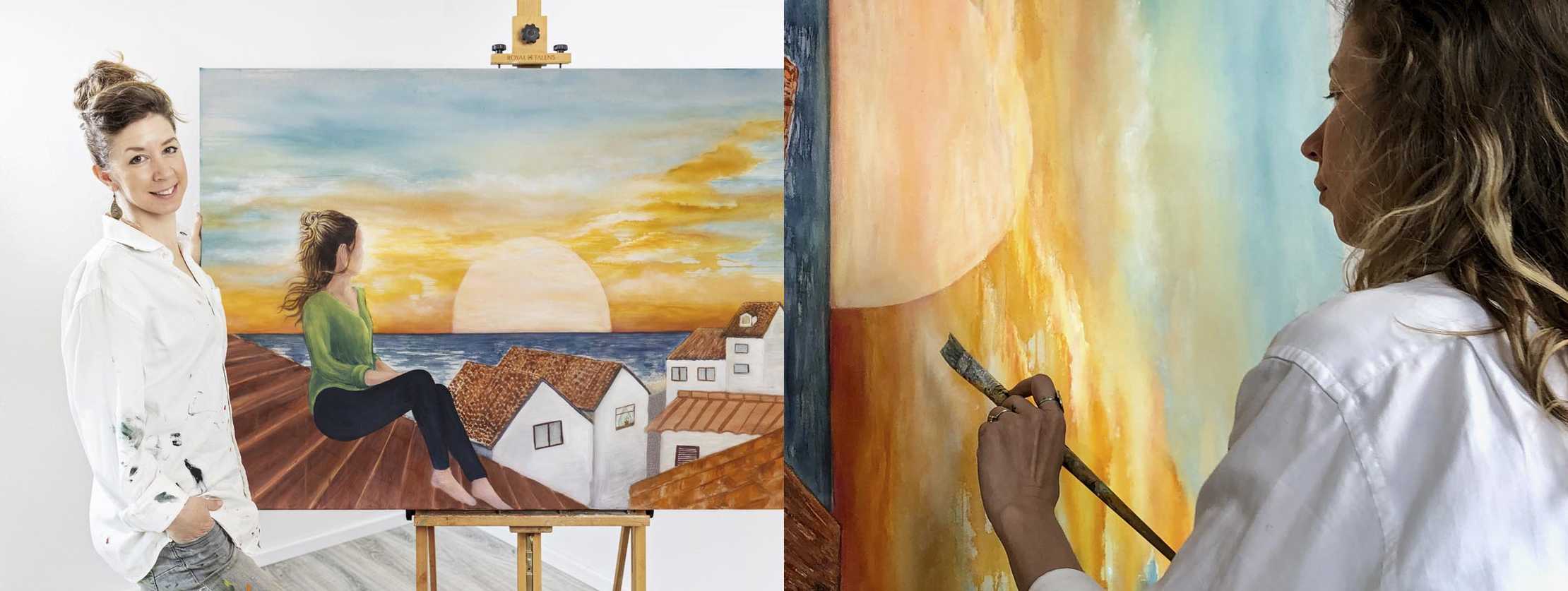 Multiple Sklerose: Malerin Linda Baum und ihr Kunstwerk „faces“