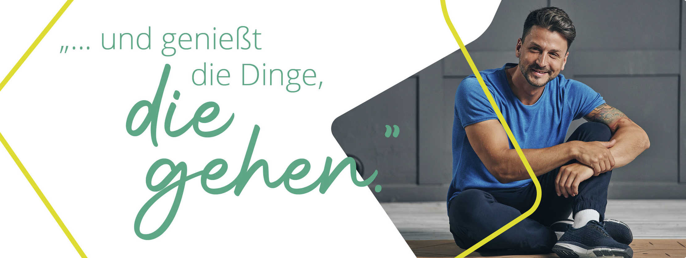 Multiple Sklerose: Zitat des Fitnesstrainers André: „... und genießt die Dinge, die gehen.“ Multiple Sklerose: Zitat des Fitnesstrainers André: „... und genießt die Dinge, die gehen.“