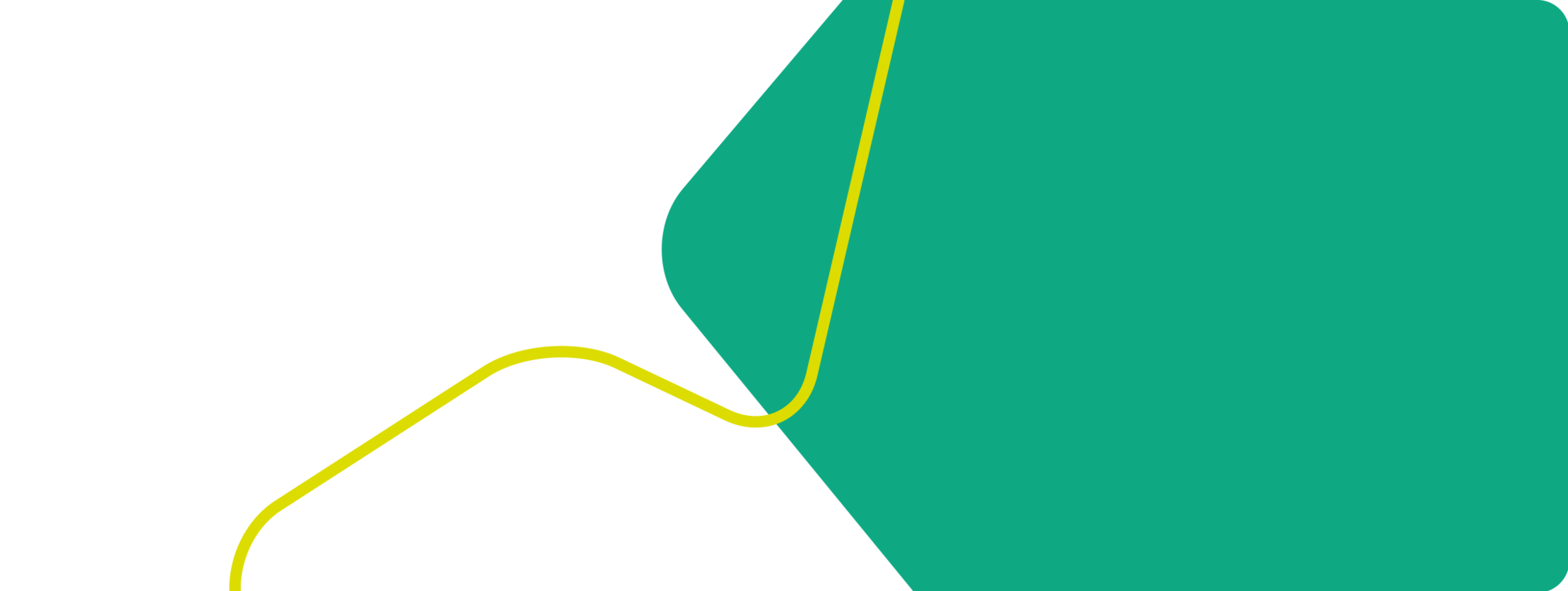 Grüne geometrische Form mit einer gelben Verzierung