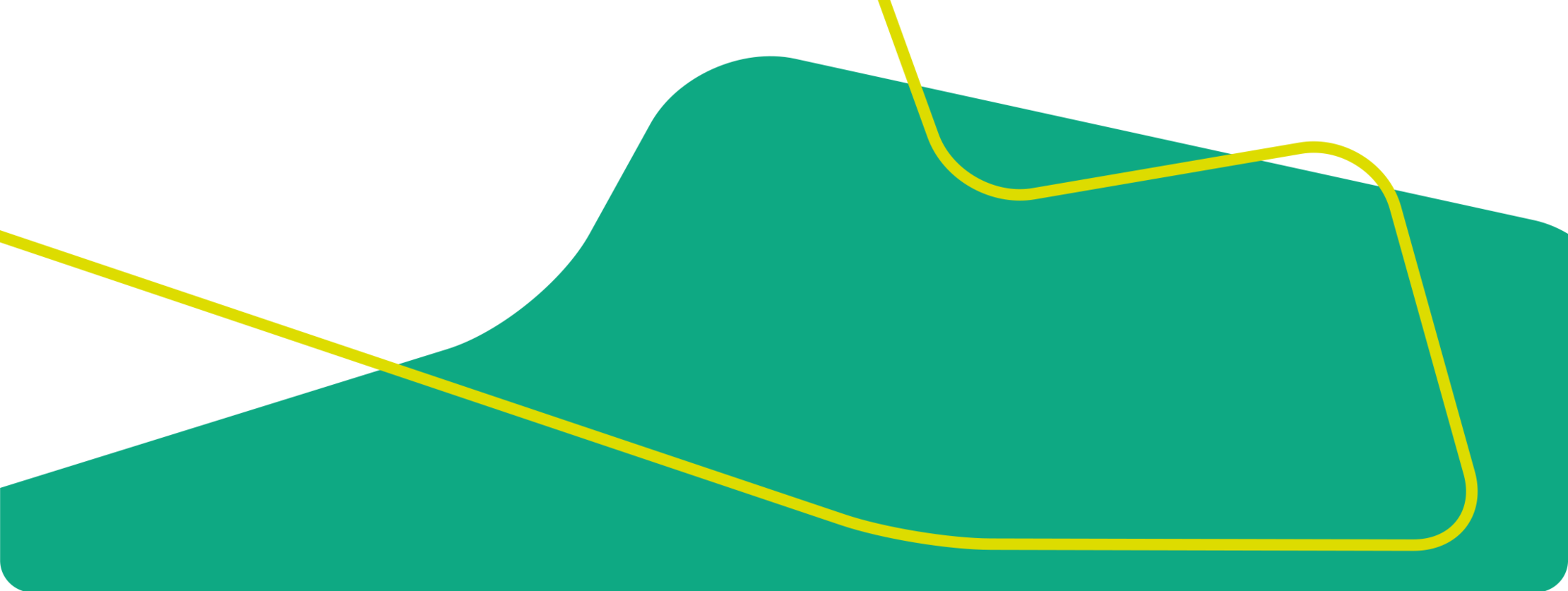 Grüne geometrische Form mit einer gelben Verzierung