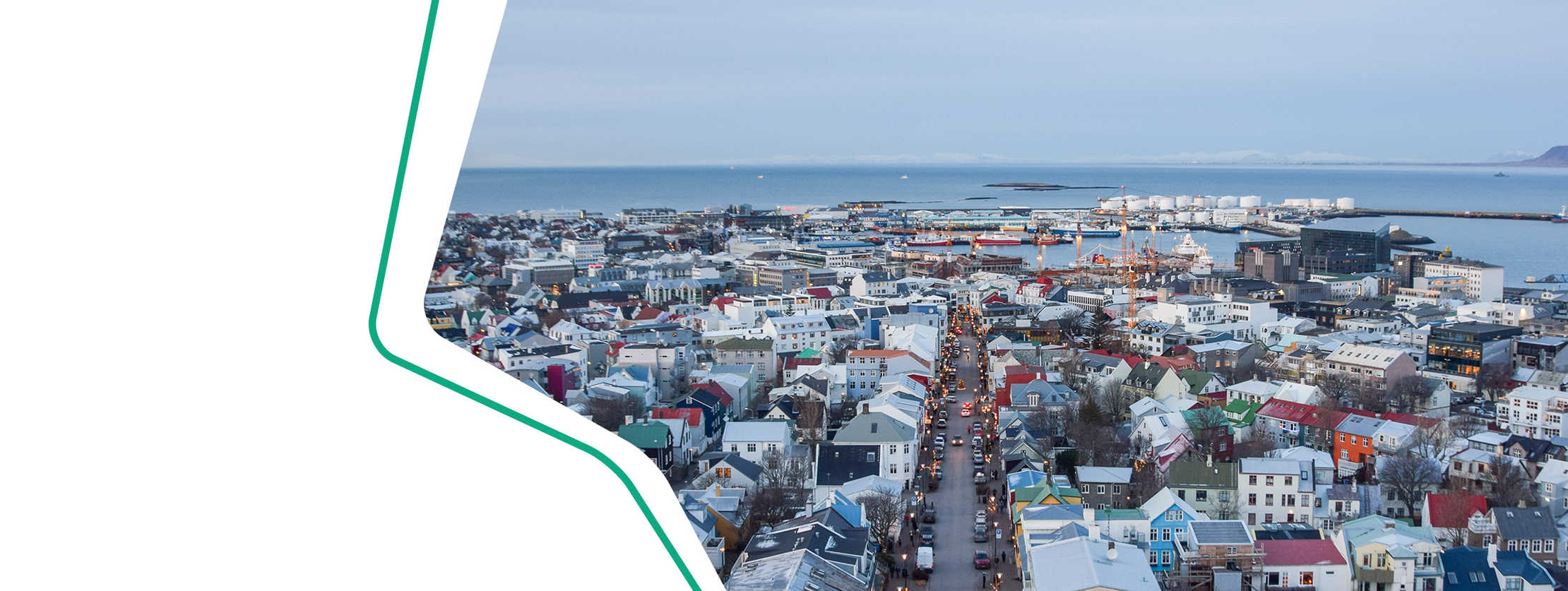 Blick auf die Dächer von Reykjavik