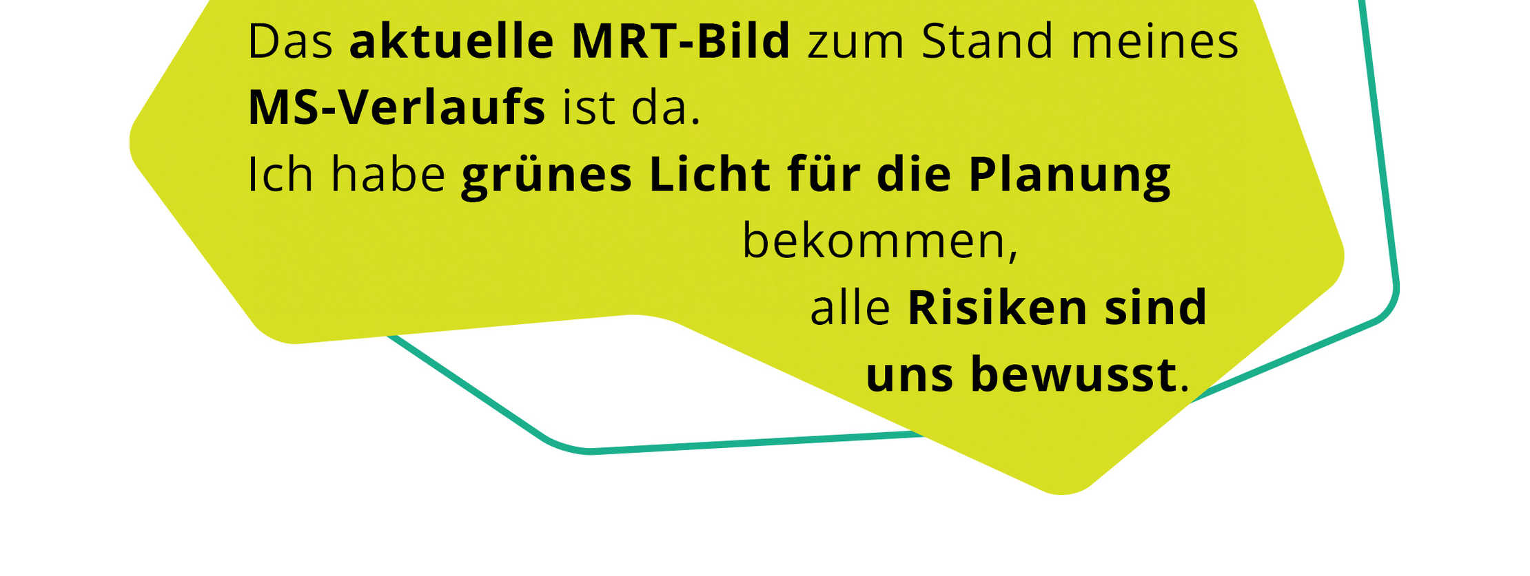 Zitat von Sandra: „Das aktuelle MRT-Bild zum Stand meines MS-Verlaufs ist da. Ich habe grünes Licht für die Planung bekommen, alle Risiken sind uns bewusst.“