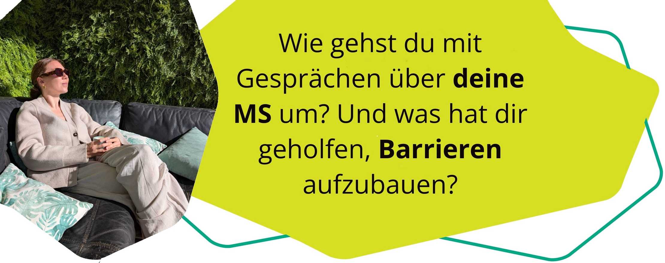 MS & wir Blog Bild von Sandra und ein Zitat vor ihr.