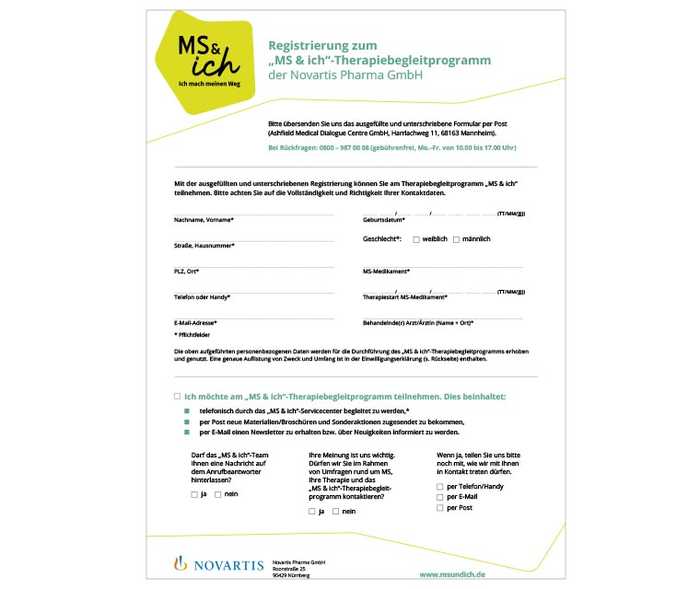 Multiple Sklerose: Teaser für die Registrierung des „MS & ich“-Begleitprogramms