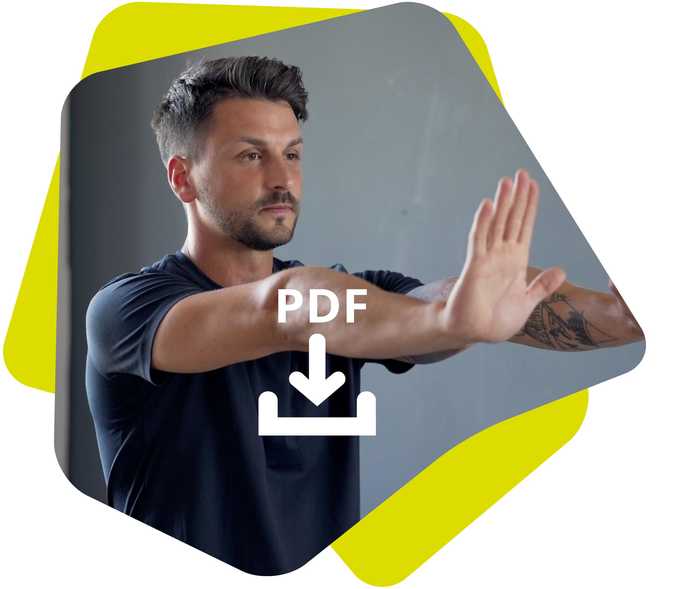 Sportler Andre macht eine Übung zur Stärkung der Handgelenke und Unterarme vor