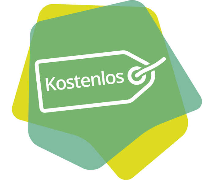 Das Icon zeigt einen Anhänger mit der Aufschrift „Kostenlos“.