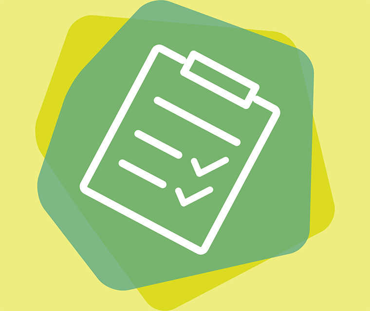 Multiple Sklerose: Stilisierter Merkzettel als Icon zum Thema „Merken“