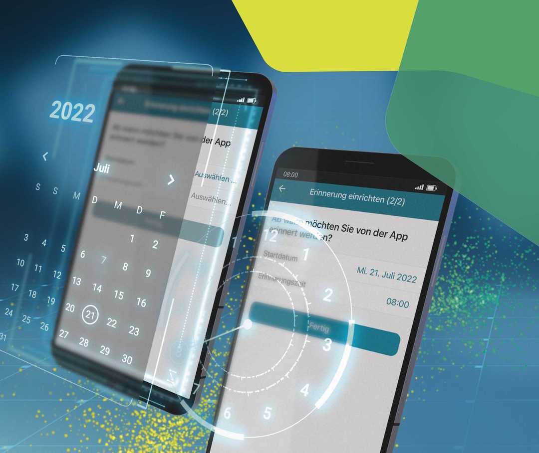 Das Bild zeigt eine Vorschau auf die MyTherapy App